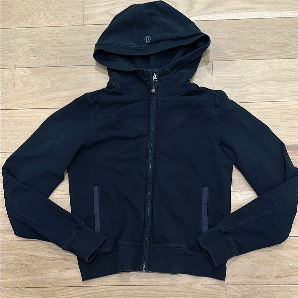 Lululemon Black Hooded Zipup